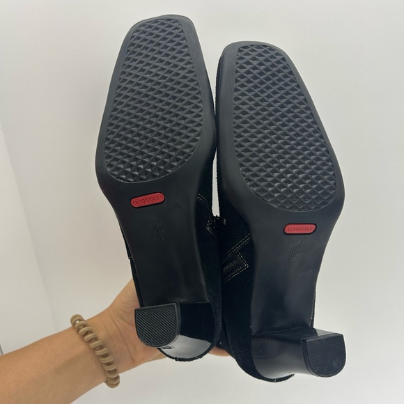 Aerosoles Black Ankle Suede Heeled Boots - Picture 5 of 8